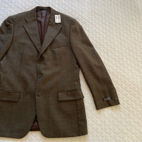 Harold Powell Mens Sport Coat Blazer Tweed Wool Button Jacket HoundsTooth 42Long - Picture 6 of 16